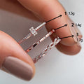 Thin Stackable CZ Rings Baguette Bar Infinity Silver Rose Sizes 6-10 view 5