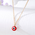 Gold Tone Round Glass Evil Eye Pendant Necklaces in Eight Colors view 3