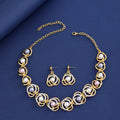 Black Silver Tone Pearl Orbit Pearl Look Metal Necklace view 3