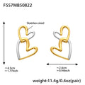Open Double Heart Link Earrings in Three Metal Finishes view 7