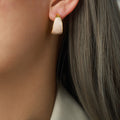 Gold Tone Enamel Crescent Hoop Stud Earrings Multi Color view 12