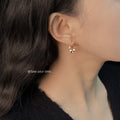 Gold Tone Multicolor Enamel Segmented Round Hoop Earrings view 2