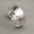 Hammered Irregular Open Cuff Bangle Silver Gold 2 Colors view 6