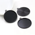 Plain Round Pendant Bezel Trays in Five Metal Finishes view 2