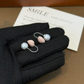 Pink Heart and White Pearl Look No Piercing Ear Clips view 2