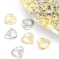 Rhinestone Sun and Moon Heart Pendant Charms in Two Finishes view 1