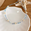 Coastal Charm Necklaces with Shells Stars Pearls and Blue Beads view 7