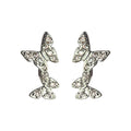 Mini Butterfly Pavé Stud Earrings Silver Tone Clear CZ view 5