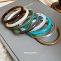 Slim Round Resin Closed Bangle Bracelet In Eight Colors view 3