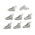 Detailed High Top Sneaker Charms in Antique Silver Finish view 5