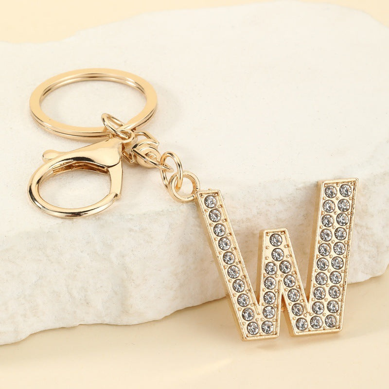 Fashion 26 Letter Metal Keychain Initial Bag Charm Personalized Accessory
