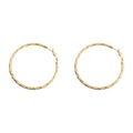 Twisted Texture Round Hoop Earrings In Gold Silver And Three Sizes view 5