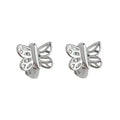 Silver Openwork Butterfly Mini Huggie Hoop Earrings Pair view 5