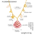 Gold Stainless Steel Sea Shell Turtle Charm Beach Necklaces view 7
