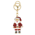 Rhinestone Santa Claus Keychain Gold Tone Bag Charm view 5