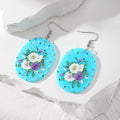 Silver Tone Colorful Floral Acrylic Hook Earrings in Five Designs view 7