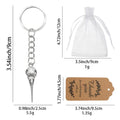 Silver Bird Skull Metal Keychain Realistic Beak Pendant view 2