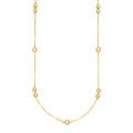 Gold Long Layered Zircon Bezel Station Sweater Necklace view 5