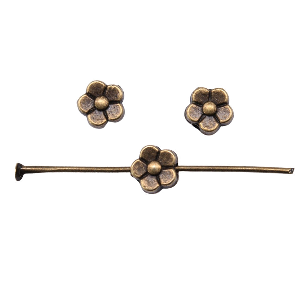 6x6x3mm 0.4g Zinc Alloy Flower Loose Metal Beads for DIY Bracelet Necklace Jewelry Making