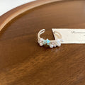 Silver Open Rings Blue Enamel Starfish Shell Pearl Styles view 8