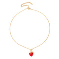 Red Enamel Strawberry Pendant Necklace In Four Styles view 5
