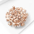 Clustered Pearl Round Brooch in Rose Gold or Silver Tone view 3