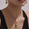 Turquoise and Imitation Pearl Square Jewelry Collection view 3