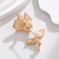 Rose Crystal Two Designs Metal Brooch Pin for Jackets and Lapels view 3