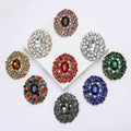 Large Oval Crystal Wreath Brooch in Nine Colorways view 1
