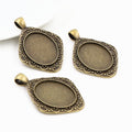 Scroll Frame Oval Pendant Tray Jewelry Making Components view 3