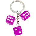 Purple White Black and Red Resin Dice Keychain Set view 5