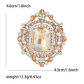 Rectangular Crystal Halo Brooch in Four Colors for Jackets Scarves and Lapels view 8