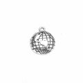 Half Globe Map Metal Charm in Two Antique Finishes view 5