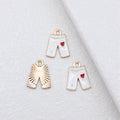 Blue and White Shorts Enamel Alloy Charms for Jewelry Making view 4