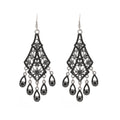 Antique Silver Filigree Kite Teardrop Tassel Hook Earrings view 5