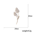 Sparkling Crystal Tulip Stem Brooch in Silver or Gold Tone view 5
