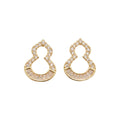 Crystal Gourd Outline Stud Earrings Statement Fashion Jewelry view 5