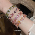 Rhinestone Oval Flower Bracelets Rose Gold Silver Styles view 1