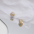 Gold and Silver Clear Look Round Magnetic Stud Earrings view 2