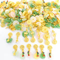Jade Look Safety Buckle and Gourd Dangle Charm Pendants view 2