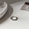 Silver Tone Irregular Ripple Texture Adjustable Open Ring view 2