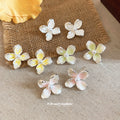 Iridescent Four Petal Flower Stud Earrings in Four Colors view 1