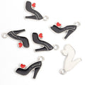 High Heel and Red Heart Charms in Five Colors and Two Metal Tones view 9