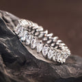 Shape-Cut Clear Stone Eternity Bands In Four Designs And Silver Tone view 3