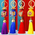 Large Jeweled Fortune Bag Tassel Keychains in Four Colors plus Assorted Option view 1