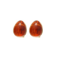 Brown Floral Drop Earrings With Crystal Stud Details view 5