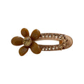 Brown Translucent Flower Crystal Hair Clip With Unlisted Pink Version view 5