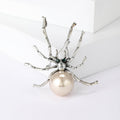 Silver Pearl Body Spider Brooch Pink White or Black view 6