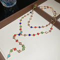 Multicolor Heart Double Layer Y Necklaces in Four Styles view 9