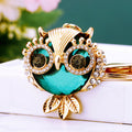 Jeweled Owl Keychains in Blue Red Green Champagne and Assorted Colors view 8